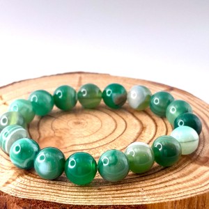 Bracelet en perles d'agate verte 10mm